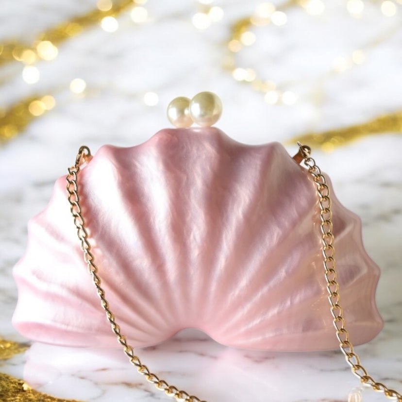 Zauberhafte Perlmutt Clutch in Zartrosa - CrystalScents