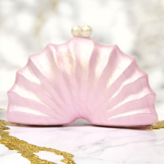 Zauberhafte Perlmutt Clutch in Zartrosa - CrystalScents