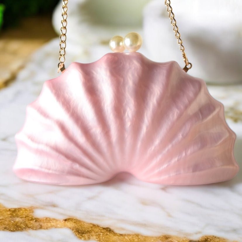 Zauberhafte Perlmutt Clutch in Zartrosa - CrystalScents