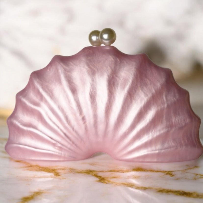 Zauberhafte Perlmutt Clutch in Zartrosa - CrystalScents